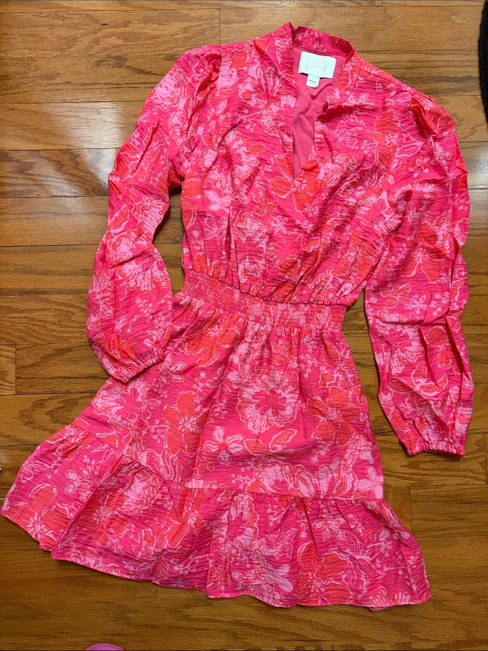 Lilly Pulitzer Pink Logo Dress with Coral Accents